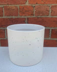 Ceramic Pot Oblique White with speckles- 10cmD (Copy) Folia House