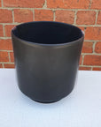 DM pot on small loose saucer- Black - 17cmD Folia House
