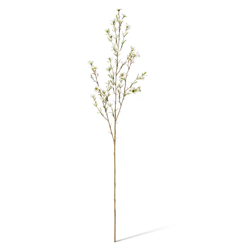 Wax Flower Spray White 20x5x79cm