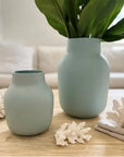 Flax Tub Vase Duck Egg - 29cm Folia House