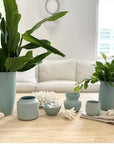 Flax Tub Vase Duck Egg - 29cm Folia House