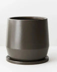 Pot Elisa w/saucer - Licorice - 22cmD Folia House