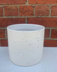 Ceramic Pot Oblique White with speckles- 10cmD Folia House