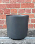 Ceramic pot oblique black - 13cmD Folia House