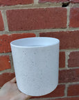 Ceramic pot white speckles - 13cmD Folia House