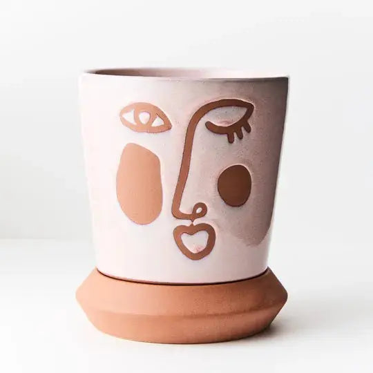 Pot Nikita w/saucer - Terracotta - 17.5cmD Folia House
