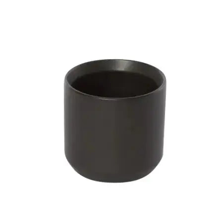 Ceramic pot oblique black - 17cmD Folia House