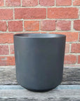 Ceramic pot oblique black - 17cmD Folia House