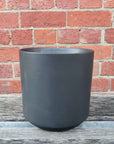 Ceramic pot oblique black - 24cm Folia House