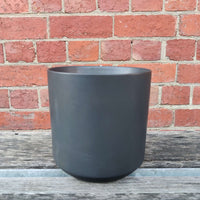 Ceramic pot oblique black Folia House