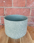 DM elevated speckle pot - Green - 13cmD Folia House