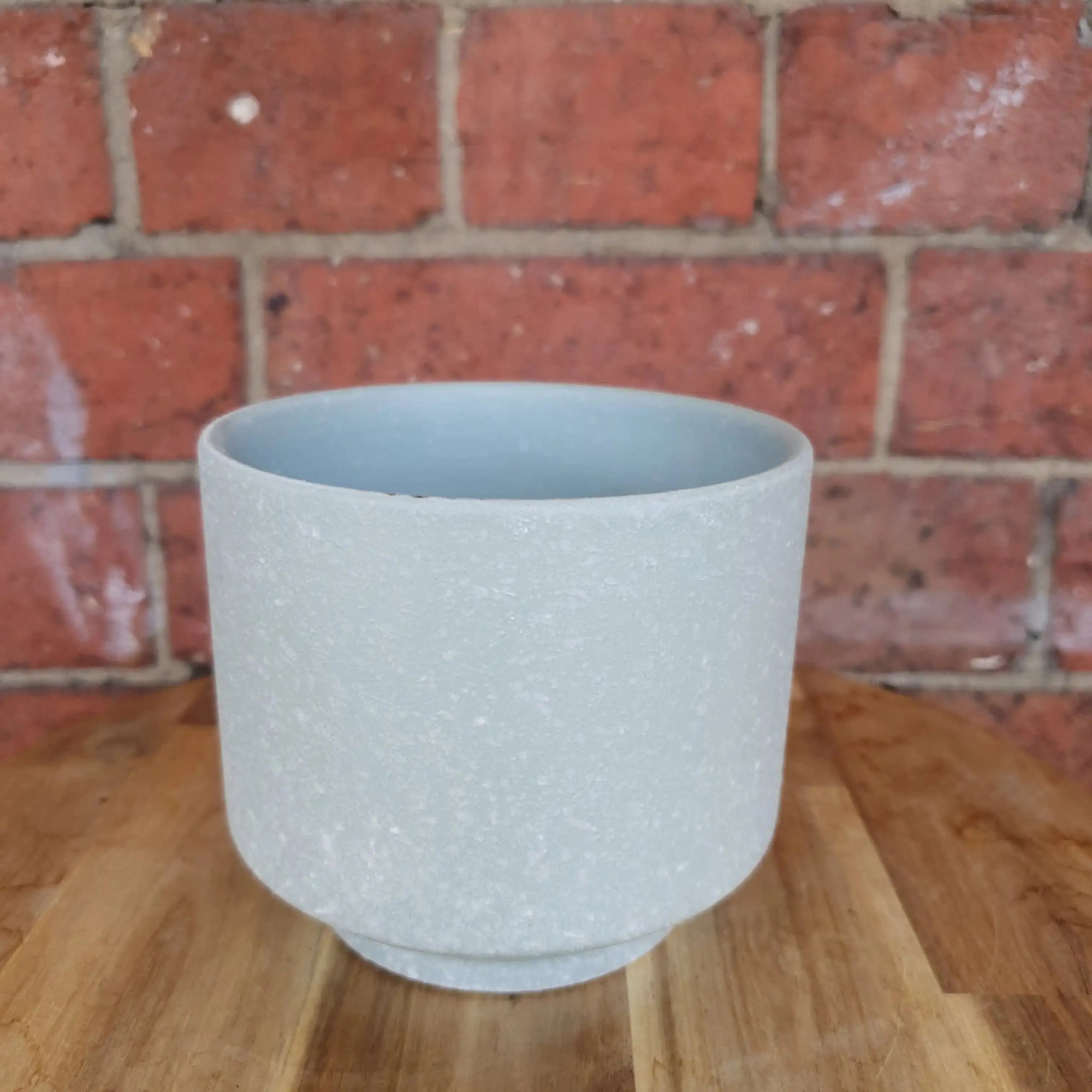 DM elevated speckle pot - Light Green - 13cmD Folia House