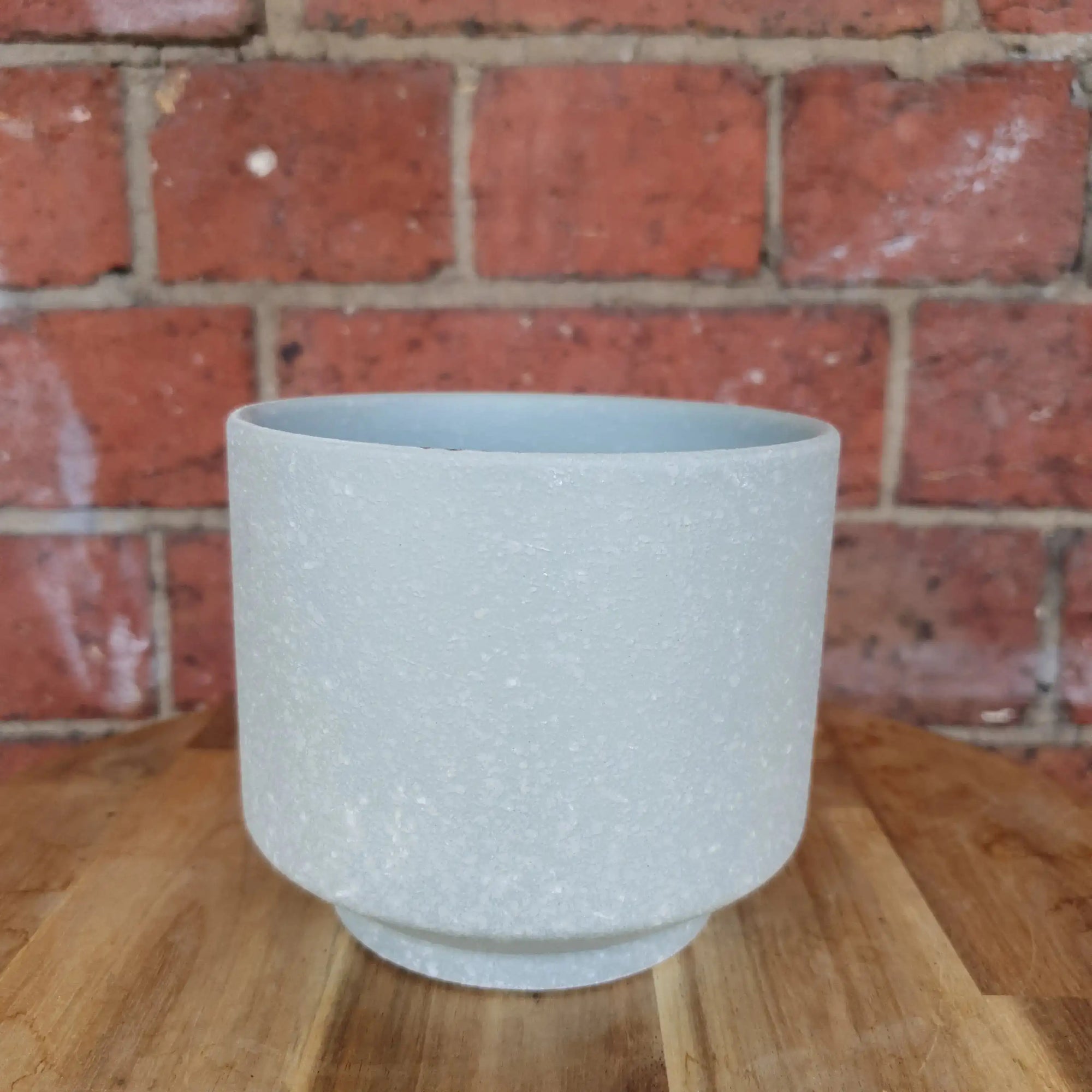 DM elevated speckle pot - Light Green - 13cmD Folia House