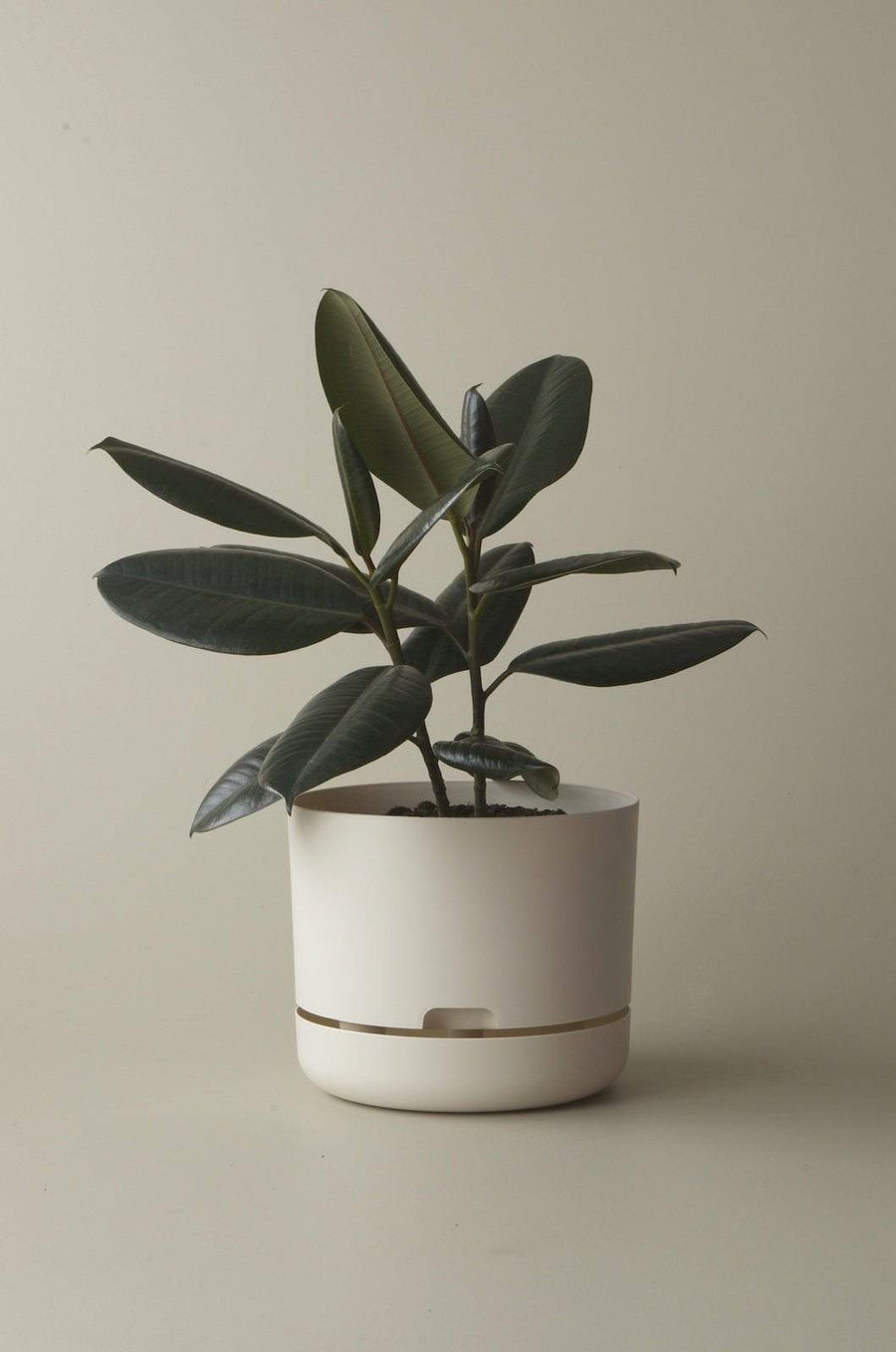 Self-watering Plant Pot White Linen Folia House