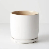 Pot Cavo w/saucer - White - 15cmD