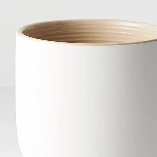 Pot Cavo w/saucer - White - 15cmD